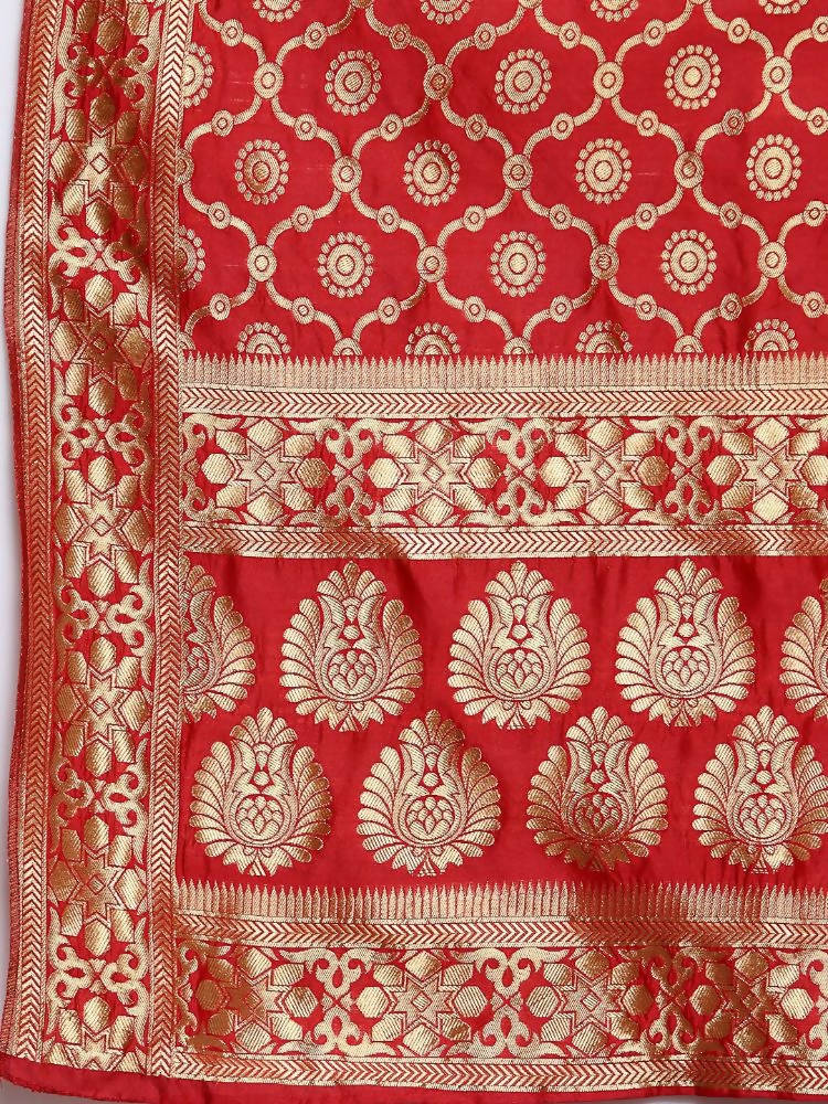 Myshka Women's Red Silk Print Casual Dupatta | Grab2Buy