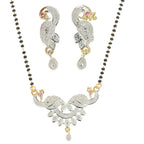 AanyaCentric Gold-Polished Mangalsutra Pendant Earring Set & Silver Plated Anklet | Grab2Buy