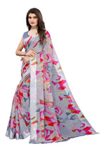 Vamika Grey Linen Satin Border Saree | Grab2Buy