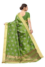 Vamika Green Cotton Polyster Silk Weaving Saree (Kerala Cherry) | Grab2Buy