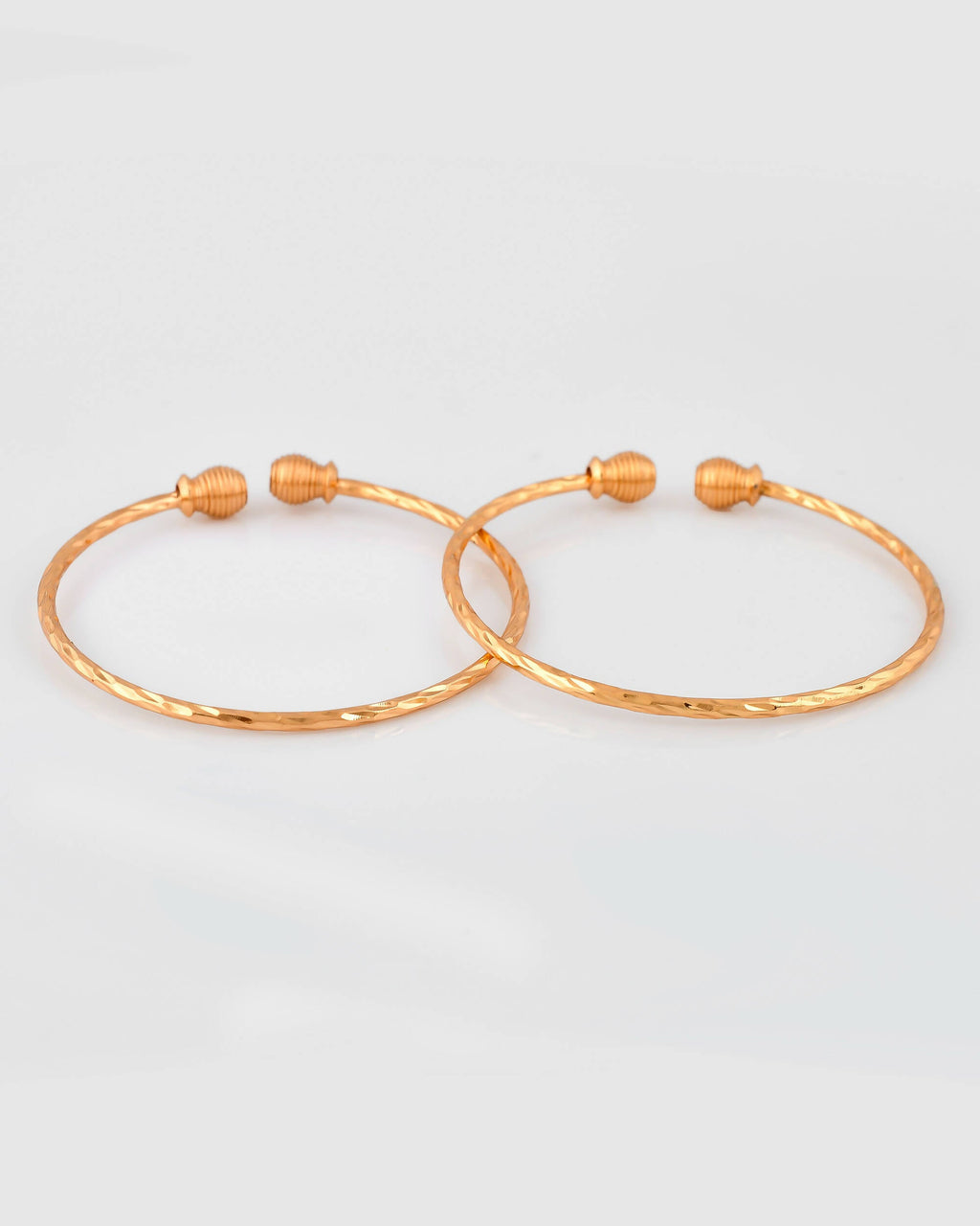 VOJ Stainless Steel Gold-Polished Bangle Set (Pack of 2) | Grab2Buy