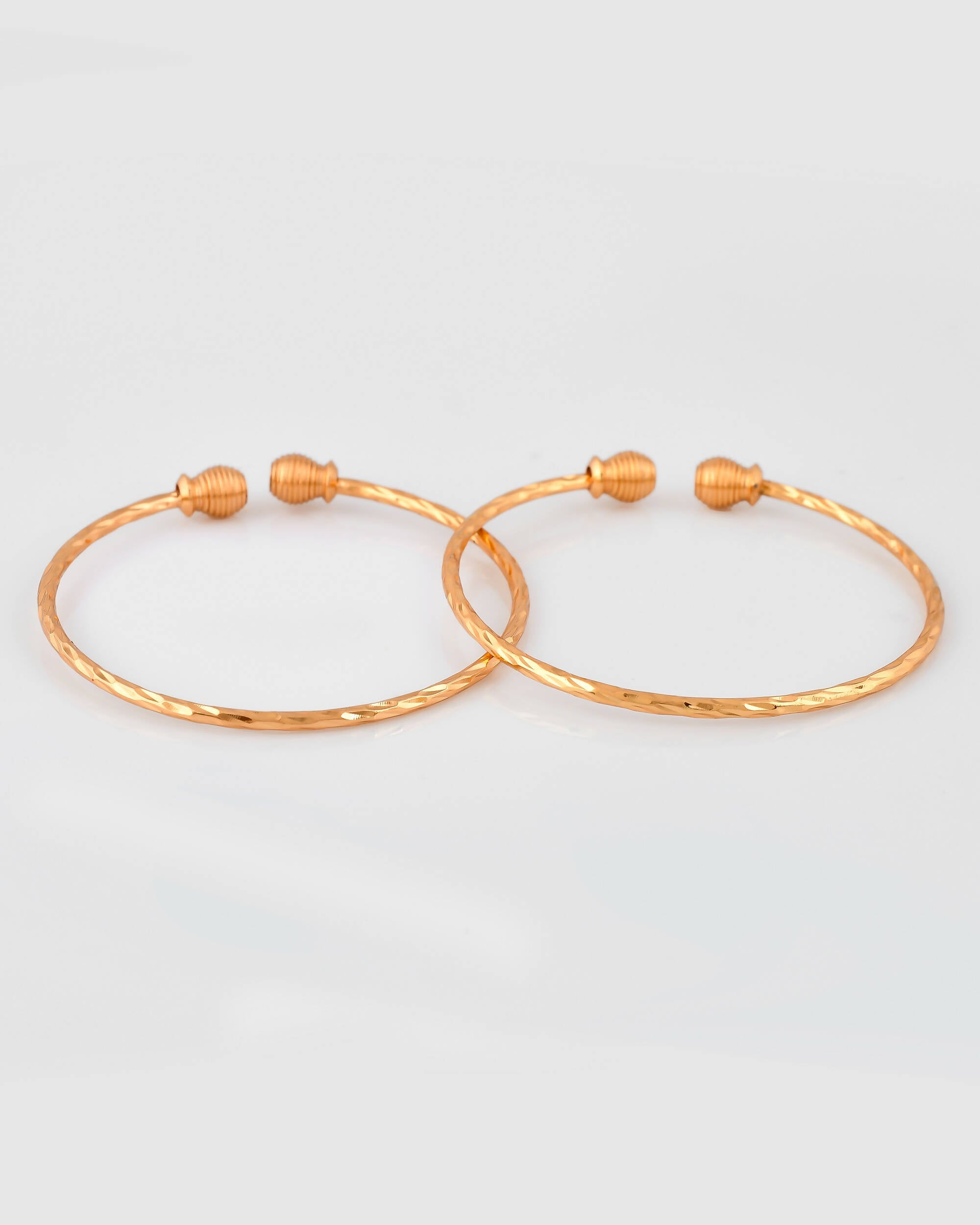 VOJ Stainless Steel Gold-Polished Bangle Set (Pack of 2) | Grab2Buy