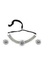 Mominos Fashion Johar Kamal Oxidised Silver-Plated Brass Finish Kundan Choker For Women (Silver) | Grab2Buy