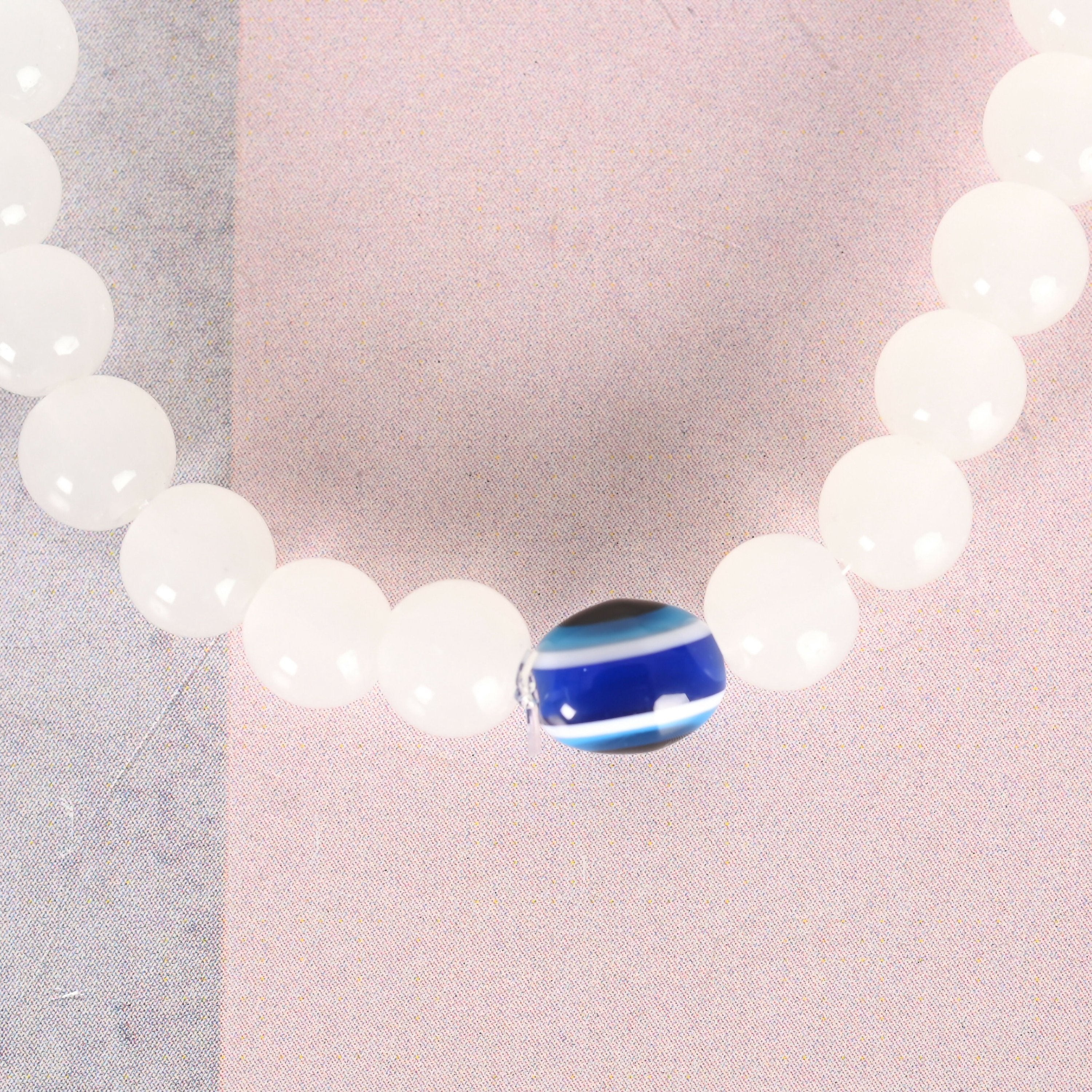 NVR Men & Women Evil Eye Crystal Elasticated Bracelet | Grab2Buy