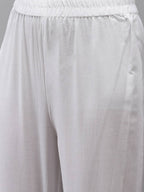 Yufta Women Peach And White Kurta with Trouser Set | Grab2Buy