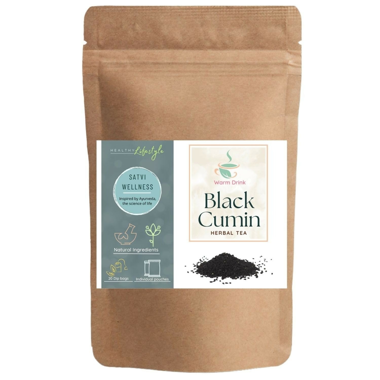 Satvi Wellness Black seed tea | Black cumin tea | Nigella seed tea | Kalonji seed tea | Herbal tea | Grab2Buy