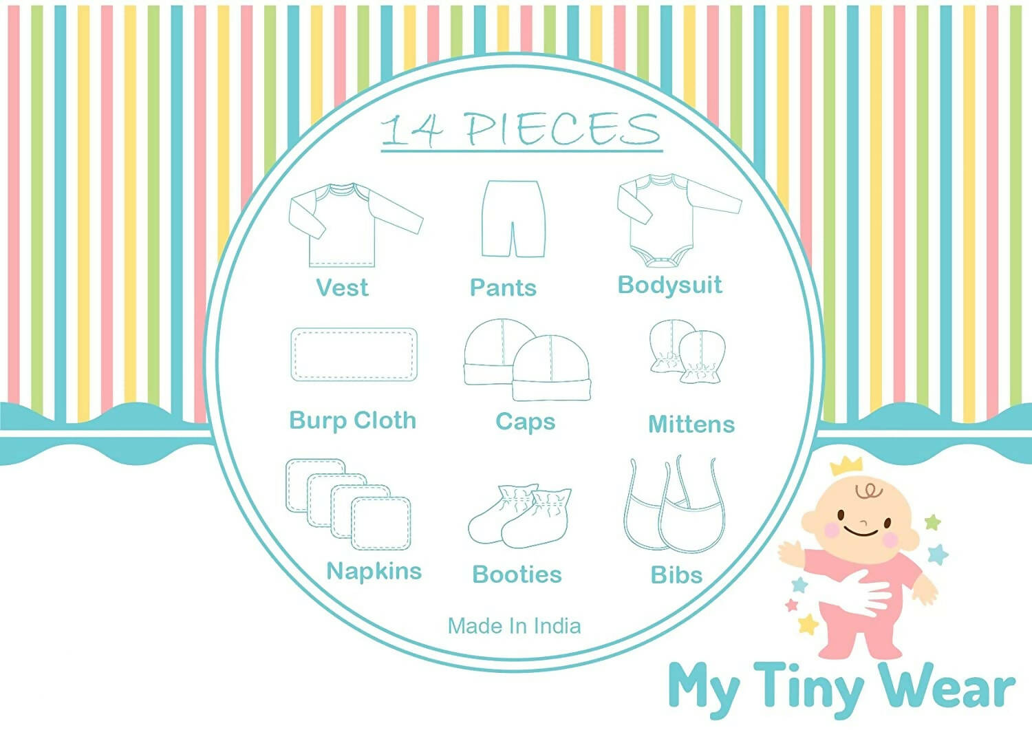 My Tiny Wear Full Sleeves New Born Baby Gift Set - Dino Print