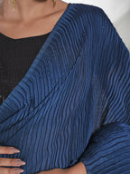 Teal Georgette Solid Texture Saree With Unstitched Blouse Piece - Rajal | Grab2Buy