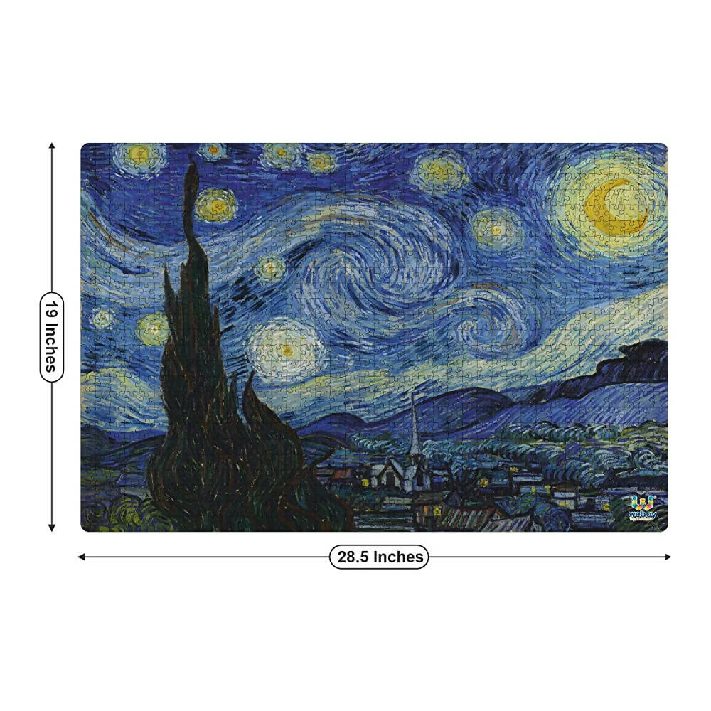 Webby Wooden Starry Night Painting Jigsaw Puzzle-1000 Pcs | Grab2Buy