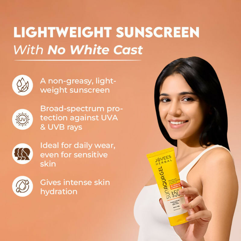 Jovees Herbal Sun Aqua Gel SPF 50 PA+++ Lightweight Texture | Grab2Buy