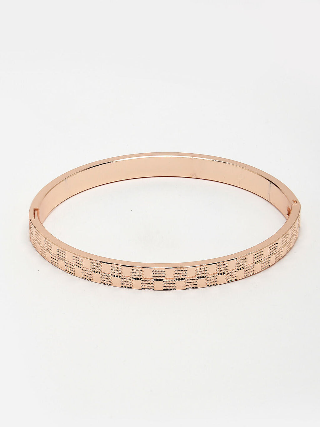 NVR Men's Rose Gold Stainless Steel Kada Bracelet