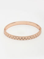 NVR Men's Rose Gold Stainless Steel Kada Bracelet
