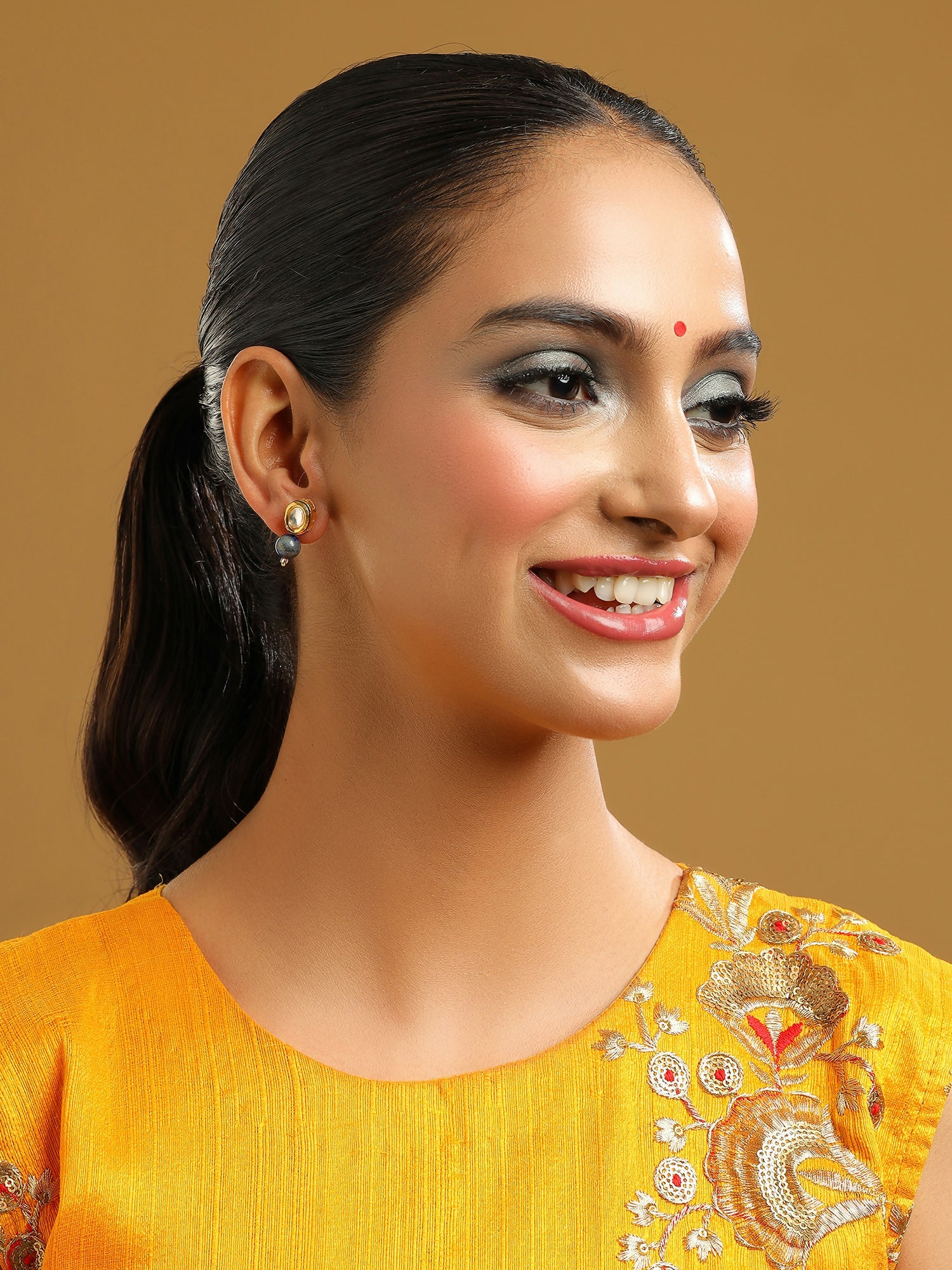 Ruby Raang Blue Lapis Lazuli Kundan Studs | Grab2Buy