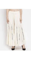 Mominos Fashion White Mirror Palazzo | Grab2Buy
