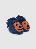 Chutput Kids Woollen Hand Knitted Bear Detailed Booties - Blue | Grab2Buy