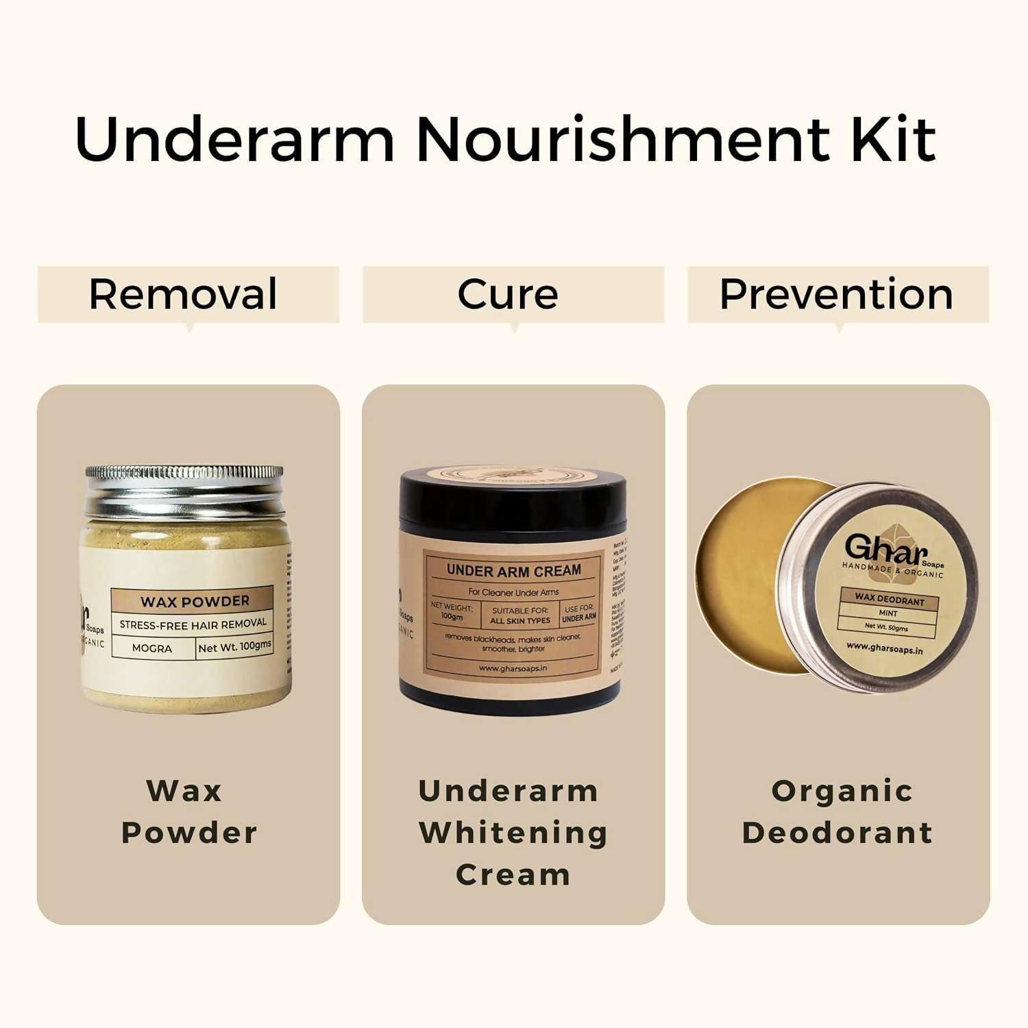 Ghar Soaps Underarm Lightening Cream Kit | Grab2Buy
