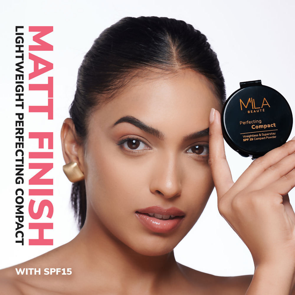 Mila Beaute Superstay Natural Matte Finish Perfecting Compact Powder with SPF 15 - Pure Beige