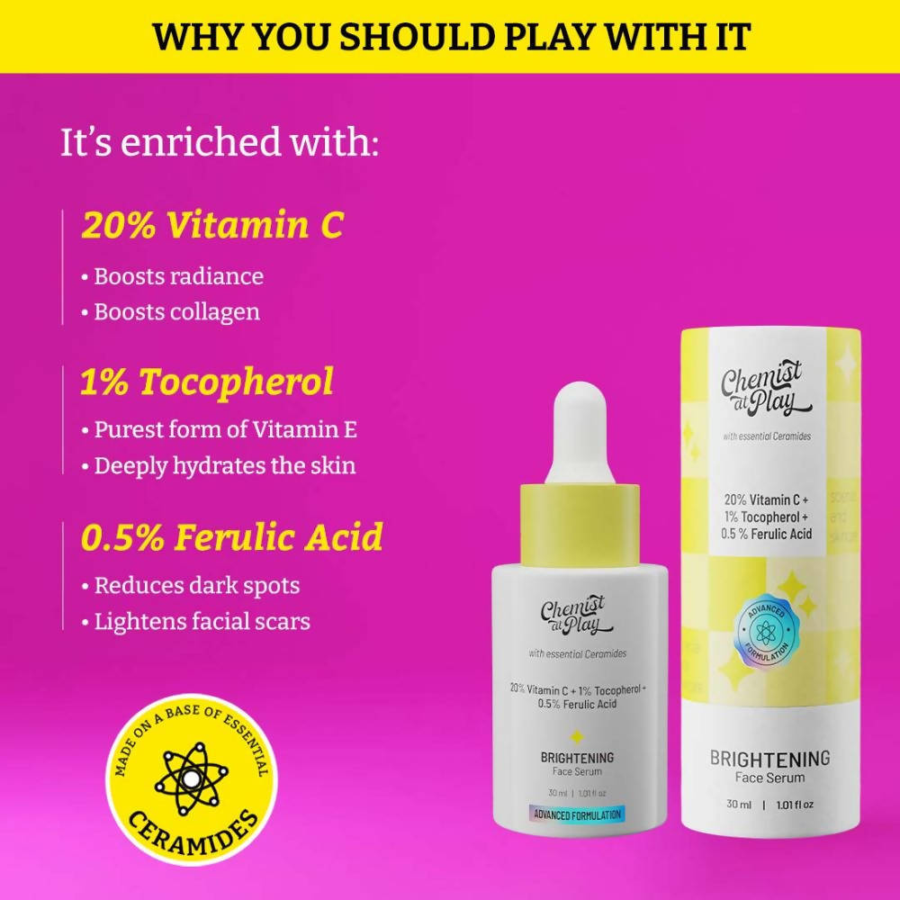 Chemist at Play 10% Vitamin C Skin Brightening Face Serum For Glowing, Radiant Skin | Grab2Buy