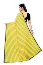 Vamika Yellow Malai Silk Printed Saree (Zigzag Yellow) | Grab2Buy