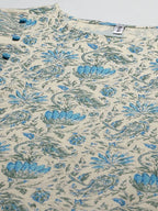Yufta Women Beige Floral Printed Regular Pure Cotton Kurta with Trouser | Grab2Buy