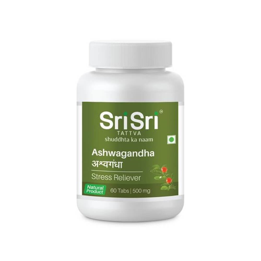 Sri Sri Tattva Ashwagandha Tablets | Traditional Ayurvedic Adaptogen, 100% Herbal
