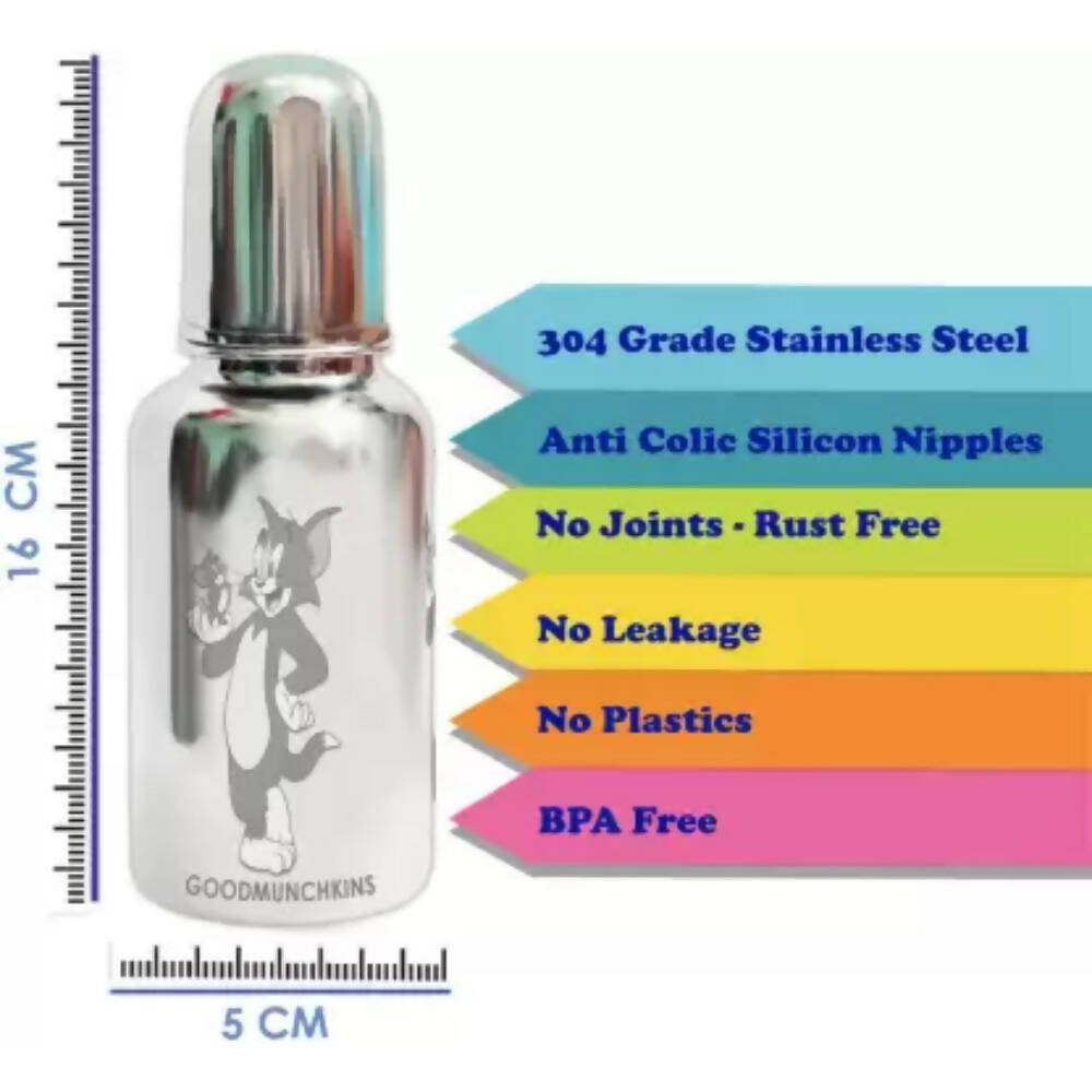 Goodmunchkins Stainless Steel Feeding Bottle 304 Grade Steel, Jointless, BPA Free, Rustfree Bottle for Kids | Grab2Buy