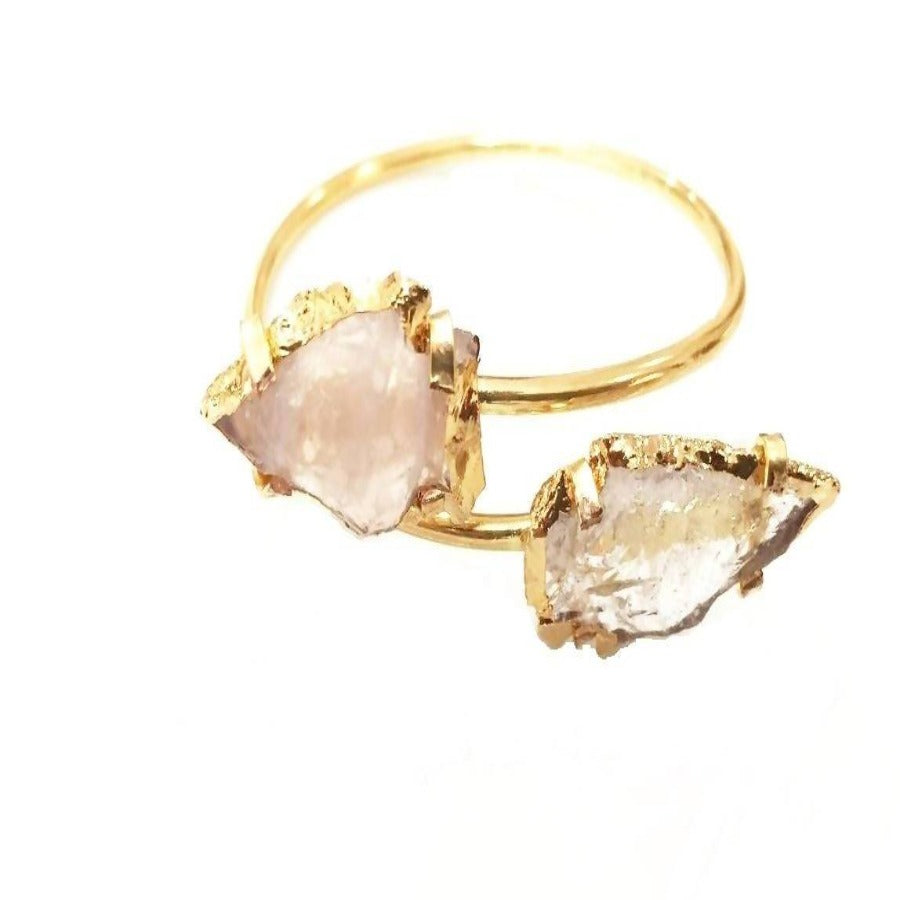 Bling Accessories Natural Stone Crystal Arrow Cuff Bracelet | Grab2Buy