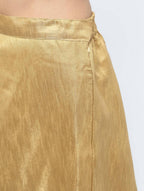 Cheera Golden Color Silk Blend Long Skirt | Grab2Buy