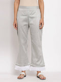 Myshka Beautiful Women's Grey Cotton Solid Casual Trouser | Grab2Buy