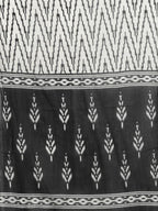 Yufta Women Black Ikat Printed Pure Cotton Kurta with Palazzo and Dupatta | Grab2Buy