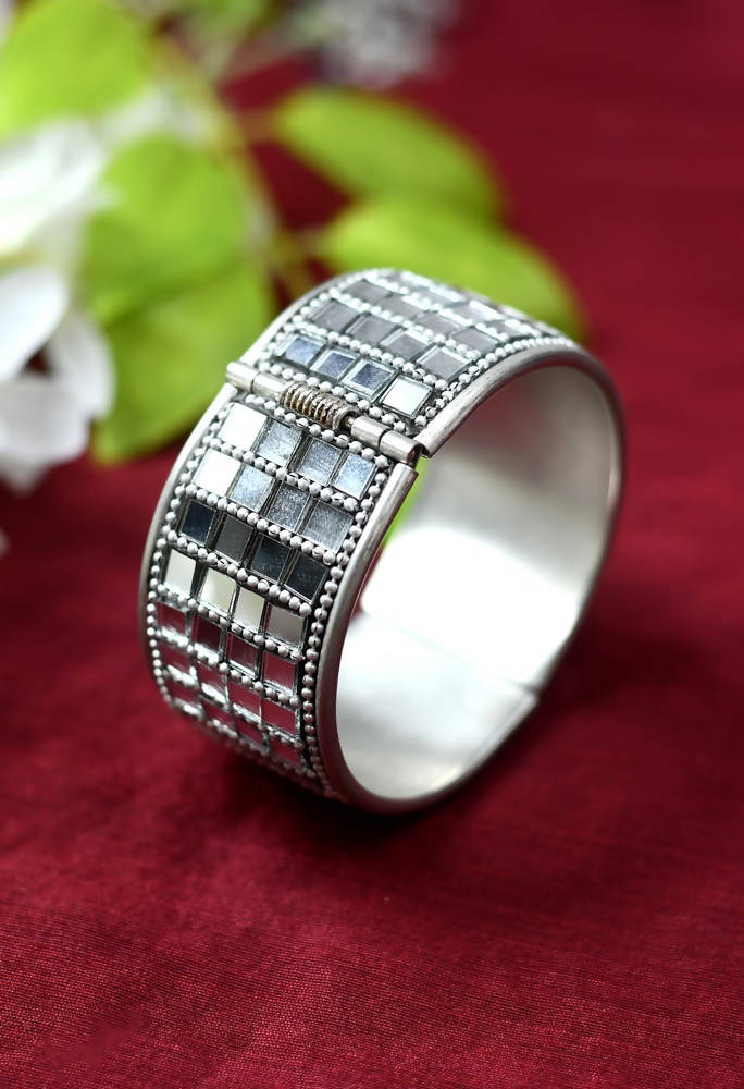 Mominos Fashion Kamal Johar Oxidised Mirror work Design Bracelet | Grab2Buy