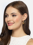 NVR Gold-Polished Contemporary Hoop Earrings | Grab2Buy