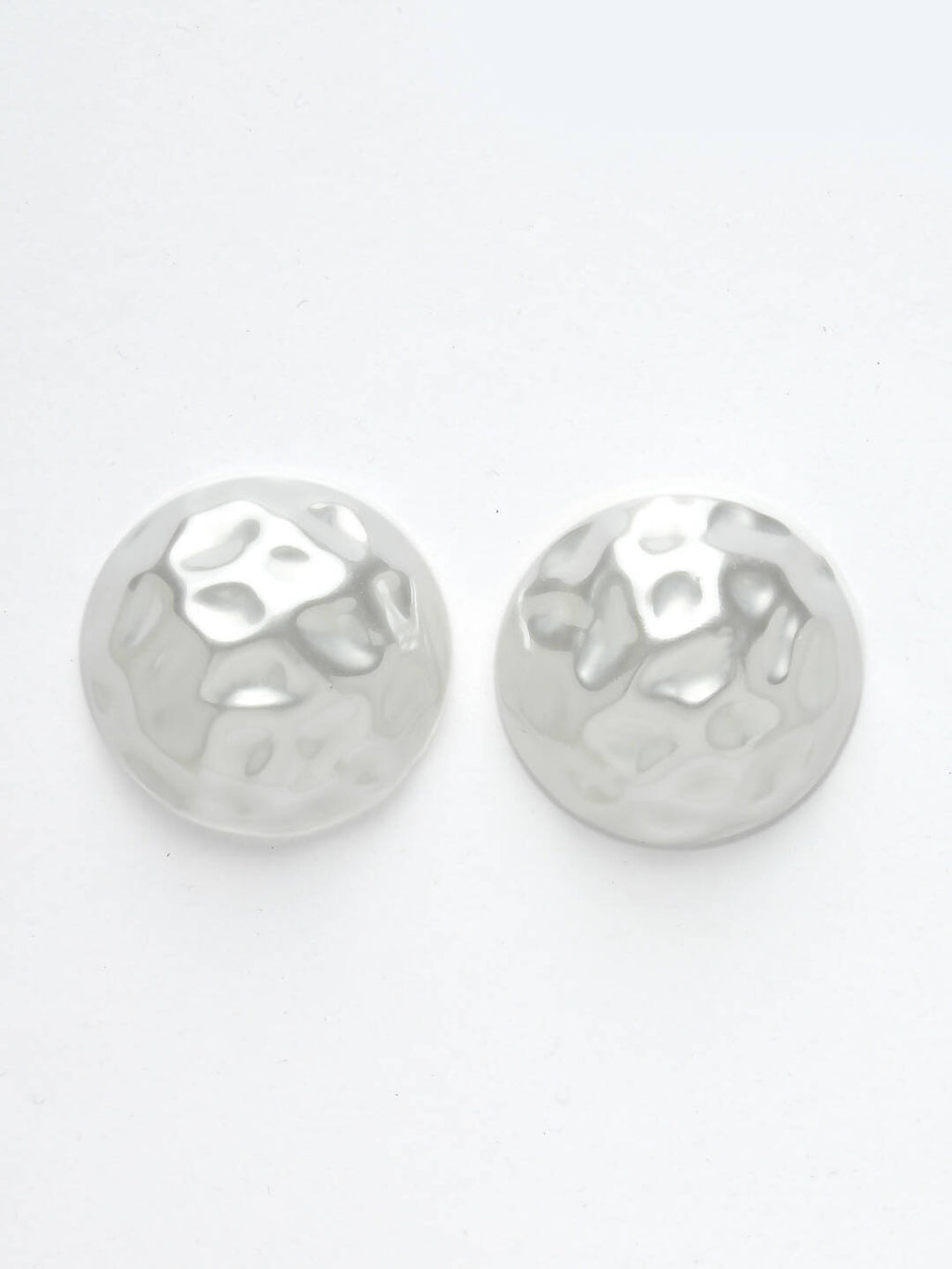 NVR Women's White Color Moon Stud Earrings | Grab2Buy