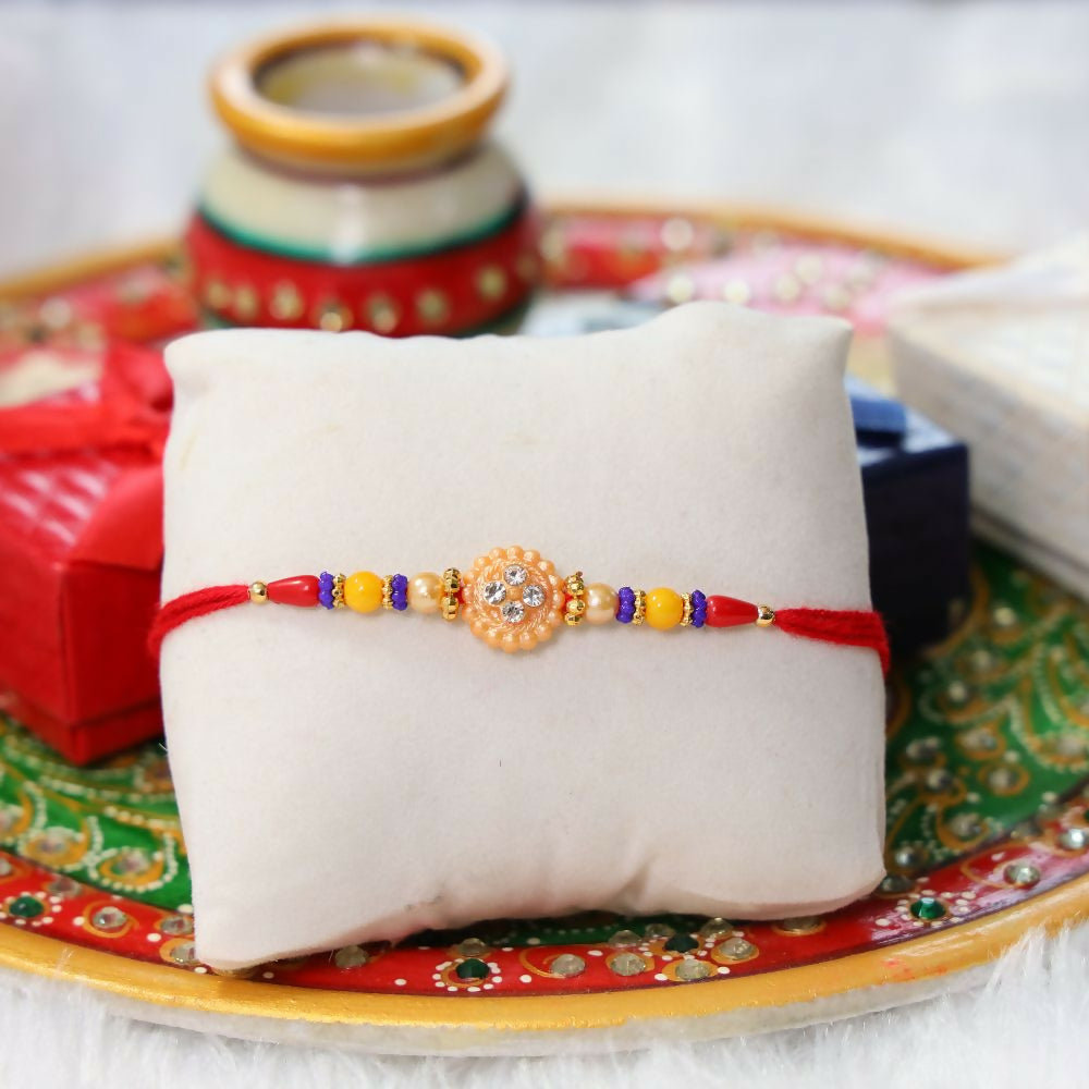 Indianvibez Colourful Beads With Stone Fancy Rakhi | Grab2Buy