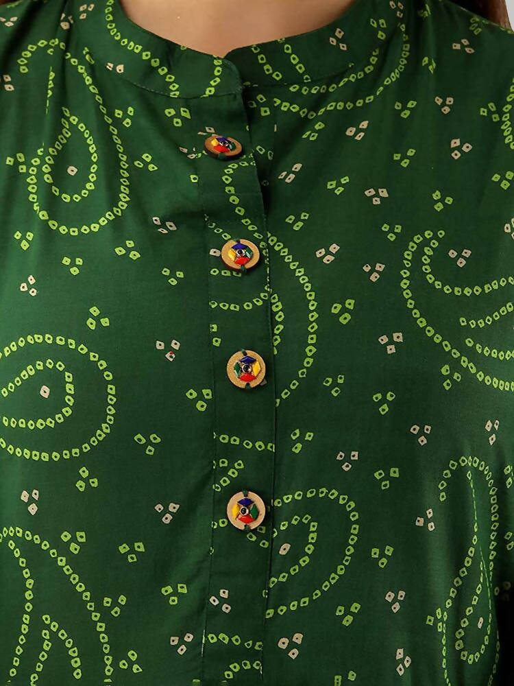 Vamika Rayon Green Party Wear Kurti | Grab2Buy