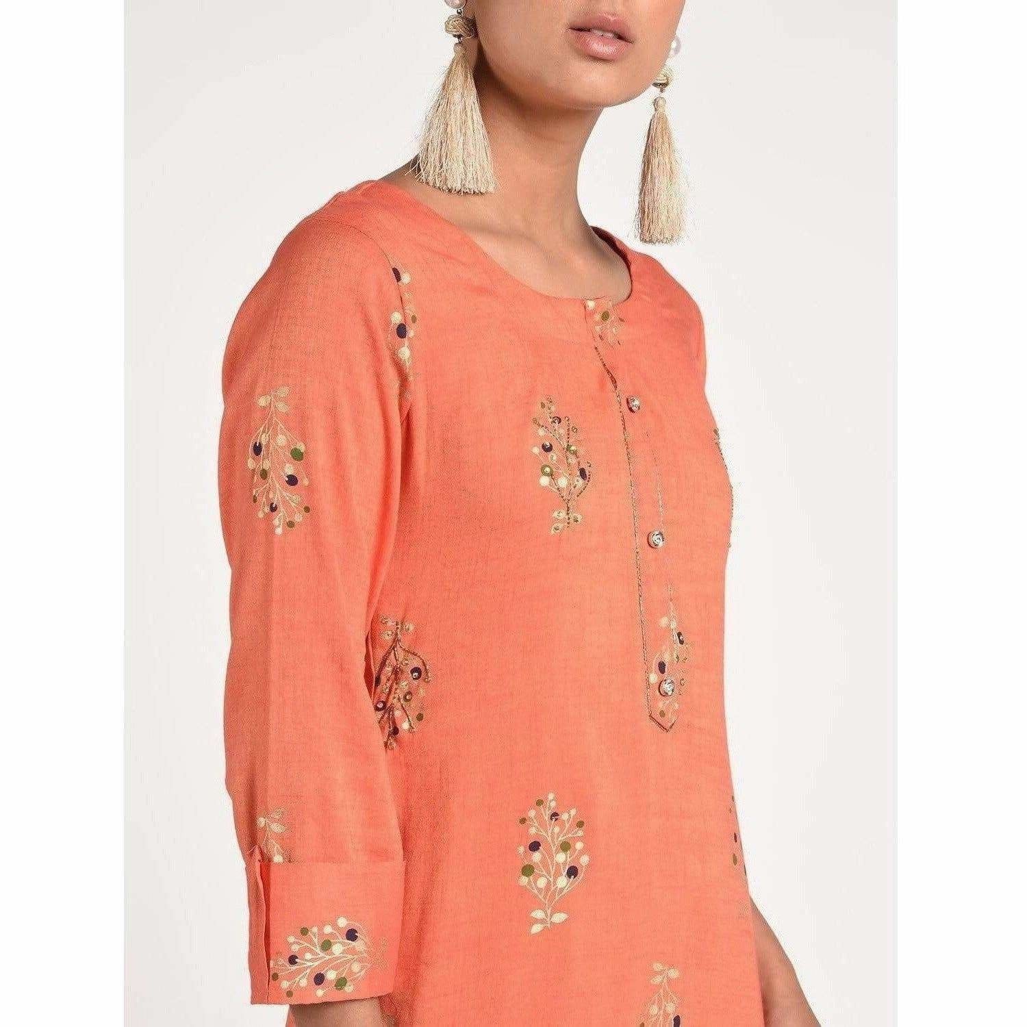 Cheera Women's Beautiful Gold Print And Highlights With Sequence Straight Kurta (CH078K) | Grab2Buy
