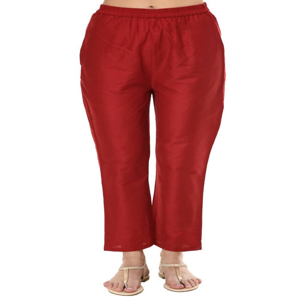 Lagi Women's Maroon Poly silk Straight Embroidred Kurta Pant (RO115A) | Grab2Buy
