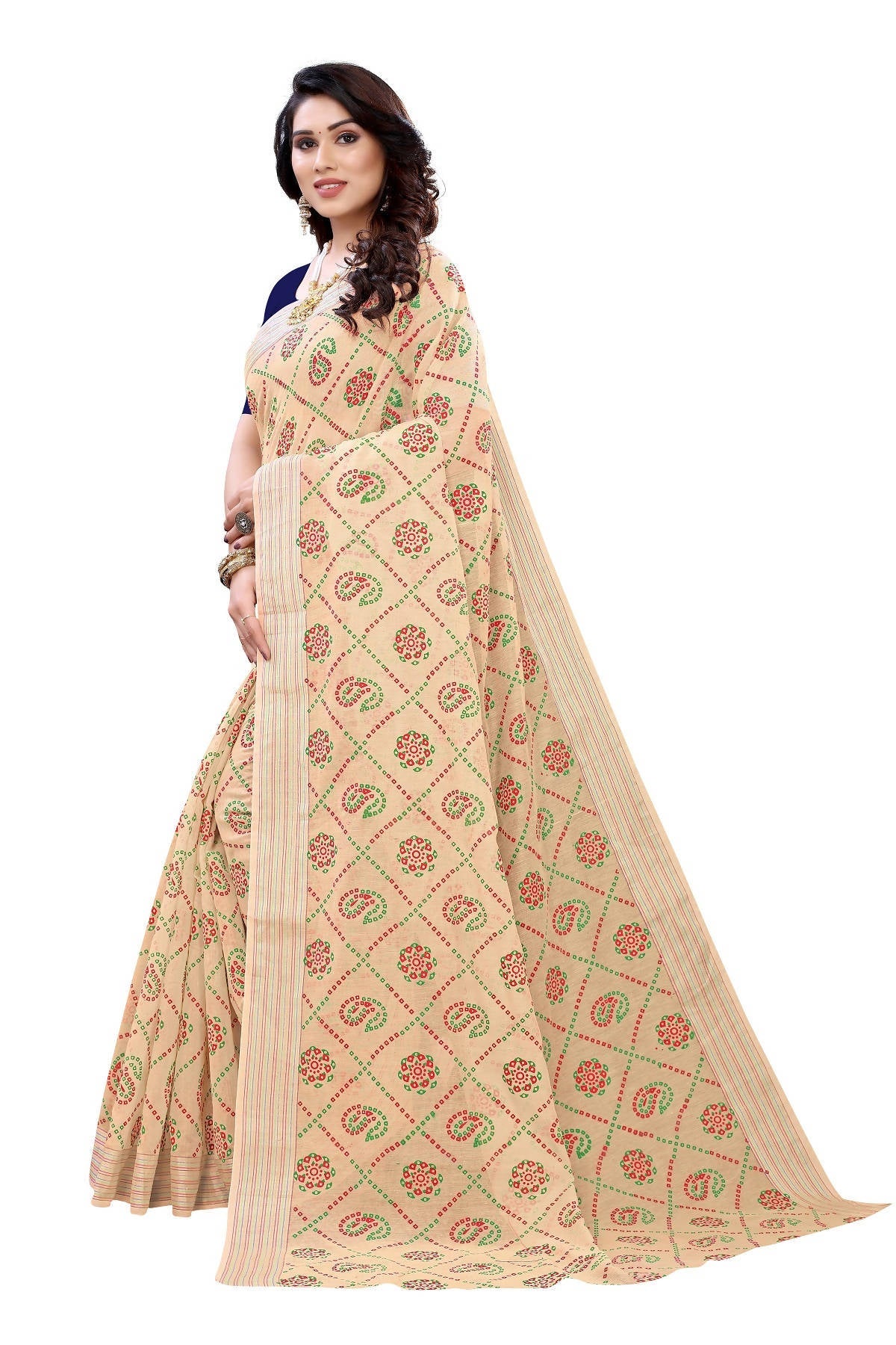 Vamika Cream Linen Jari Border Saree (CHARVI CREAM) | Grab2Buy