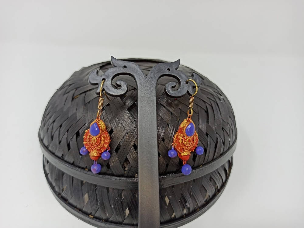 Terracotta Boho Style Hangings-Golden Red And Blue | Grab2Buy