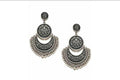 Silver-Plated Alloy Oxidised Designer Earrings - The Pari | Grab2Buy