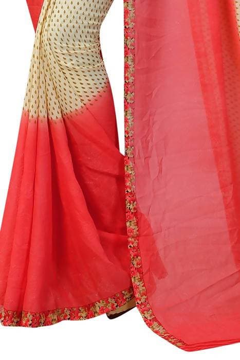 Vamika Red Georgette Printed Contemporary Saree (PADING RED) | Grab2Buy