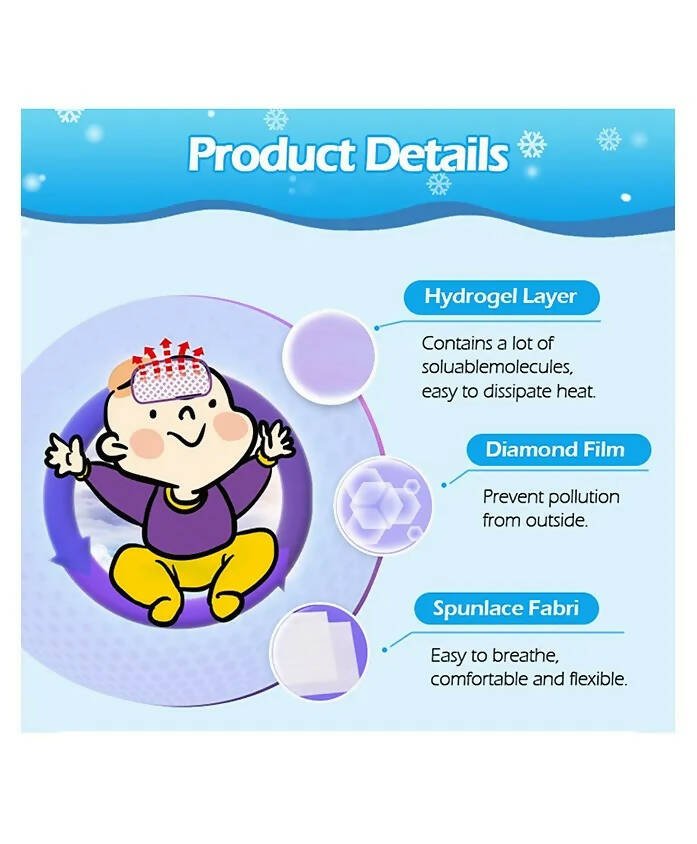 AHC Baby & Kids Cooling Gel Patch For Fever Colour changing Patch - 4 Pcs | Grab2Buy