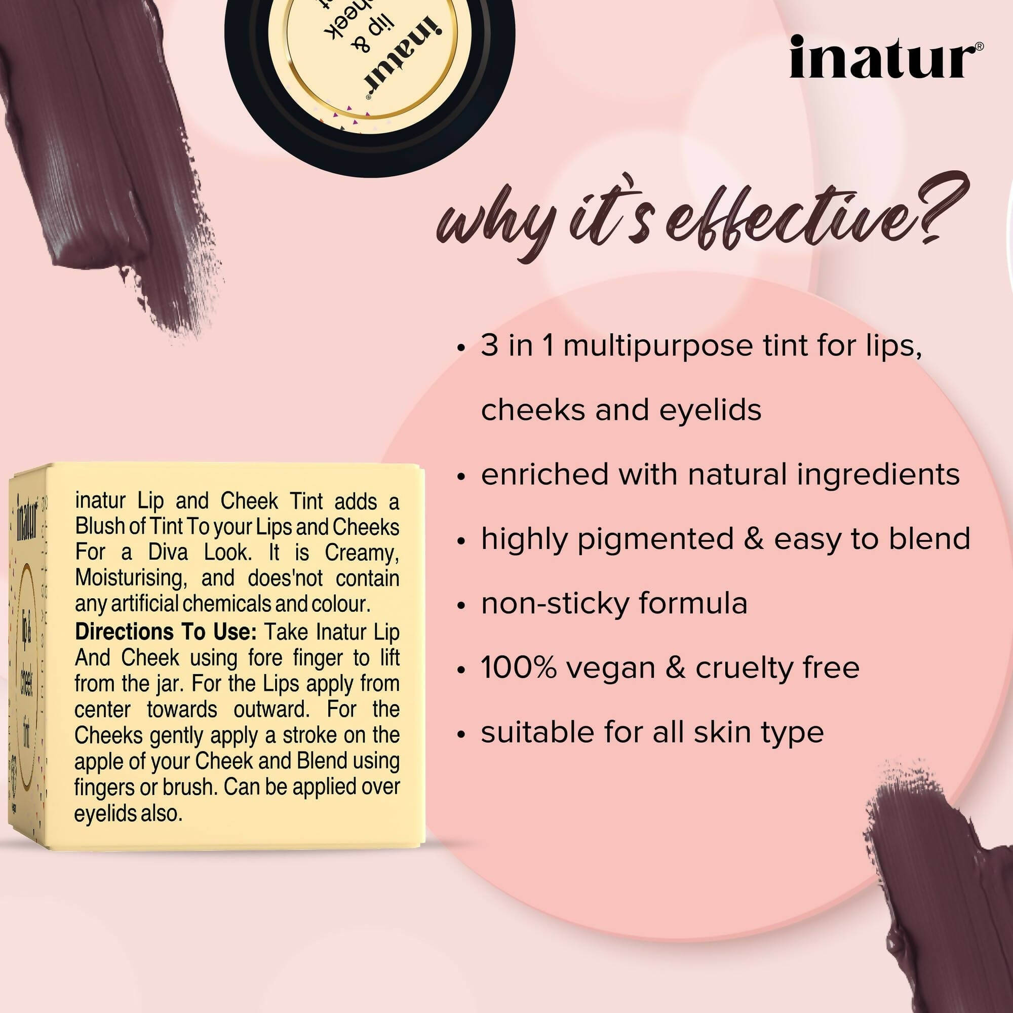 Inatur Lip and Cheek Tint Port Wine | Grab2Buy