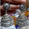 MS Fashion India Oxidized Designer Crafted Traditional Jhumka Brass Jhumki Earrings | Grab2Buy