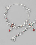 VOJ Set of 2 Traditional Peacock Shaped Designer Anklet