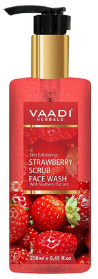 Vaadi Herbals Skin Exfoliating Strawberry Scrub Face Wash with Mulberry