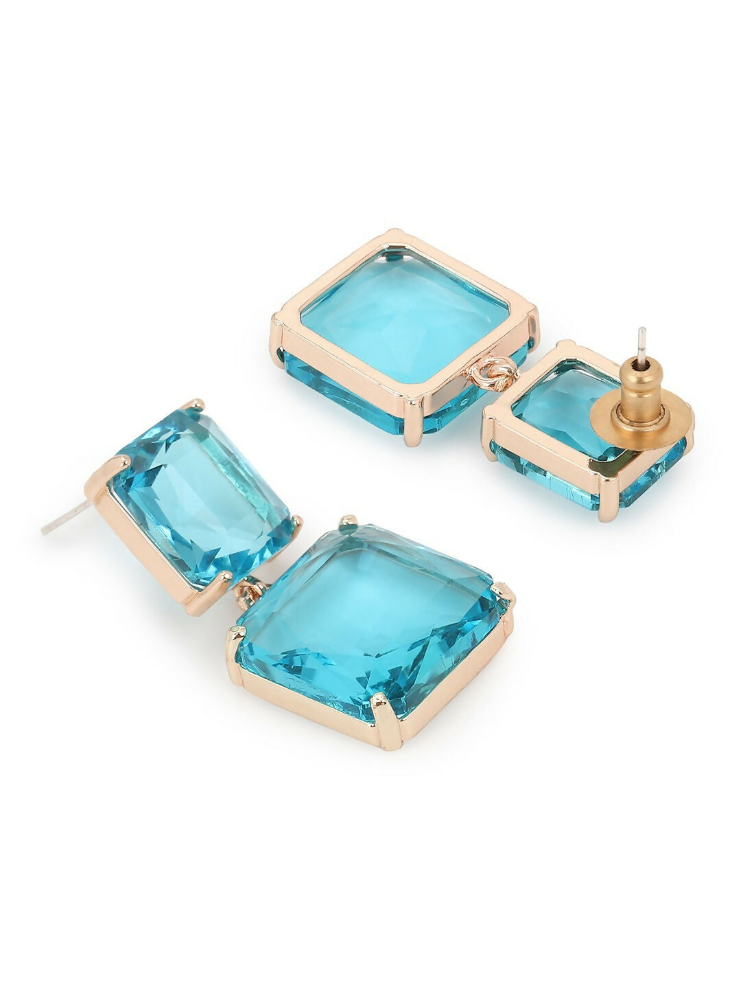 Blue Duet Stone Earrings- Ruby Raang | Grab2Buy