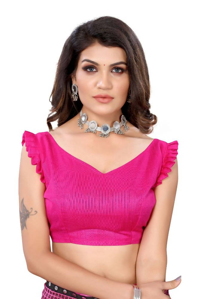 Vamika Pink Lycra Knitted Saree | Grab2Buy