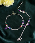 VOJ Set of 2 Mutli Color Meenakari Anklet | Grab2Buy