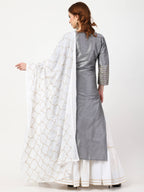 Cheera Kurta With Skirt & Embroidered Dupatta set (CH108KSD) | Grab2Buy